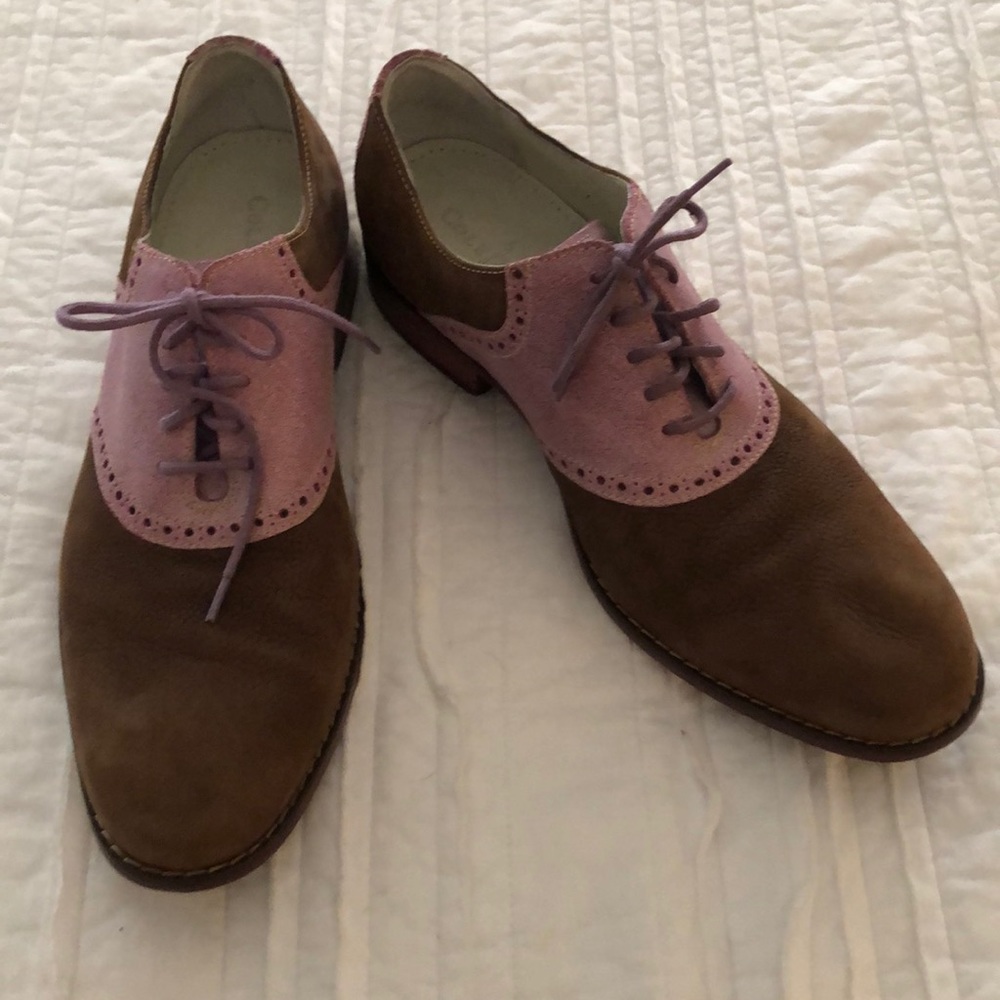 Cole Haan Oxford’s in tan and pink